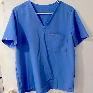 FIGS CEIL BLUE LARGE ONE POCKET SCRUB TOP